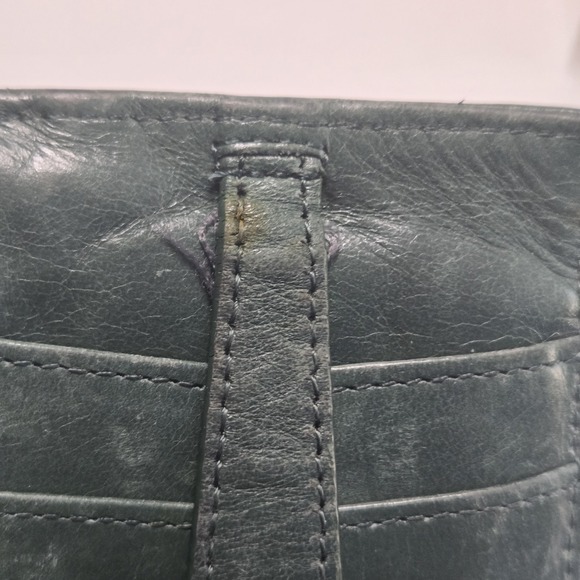 Hobo Linn Green Leather Snap Card Wallet Case Holder Organizer - Picture 4 of 8